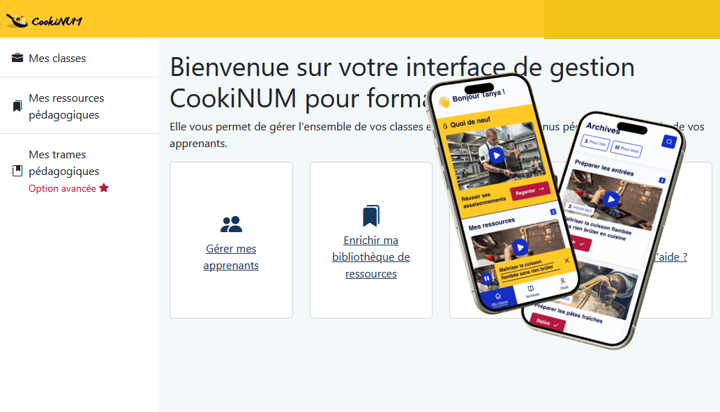 application mobile et interface de gestion