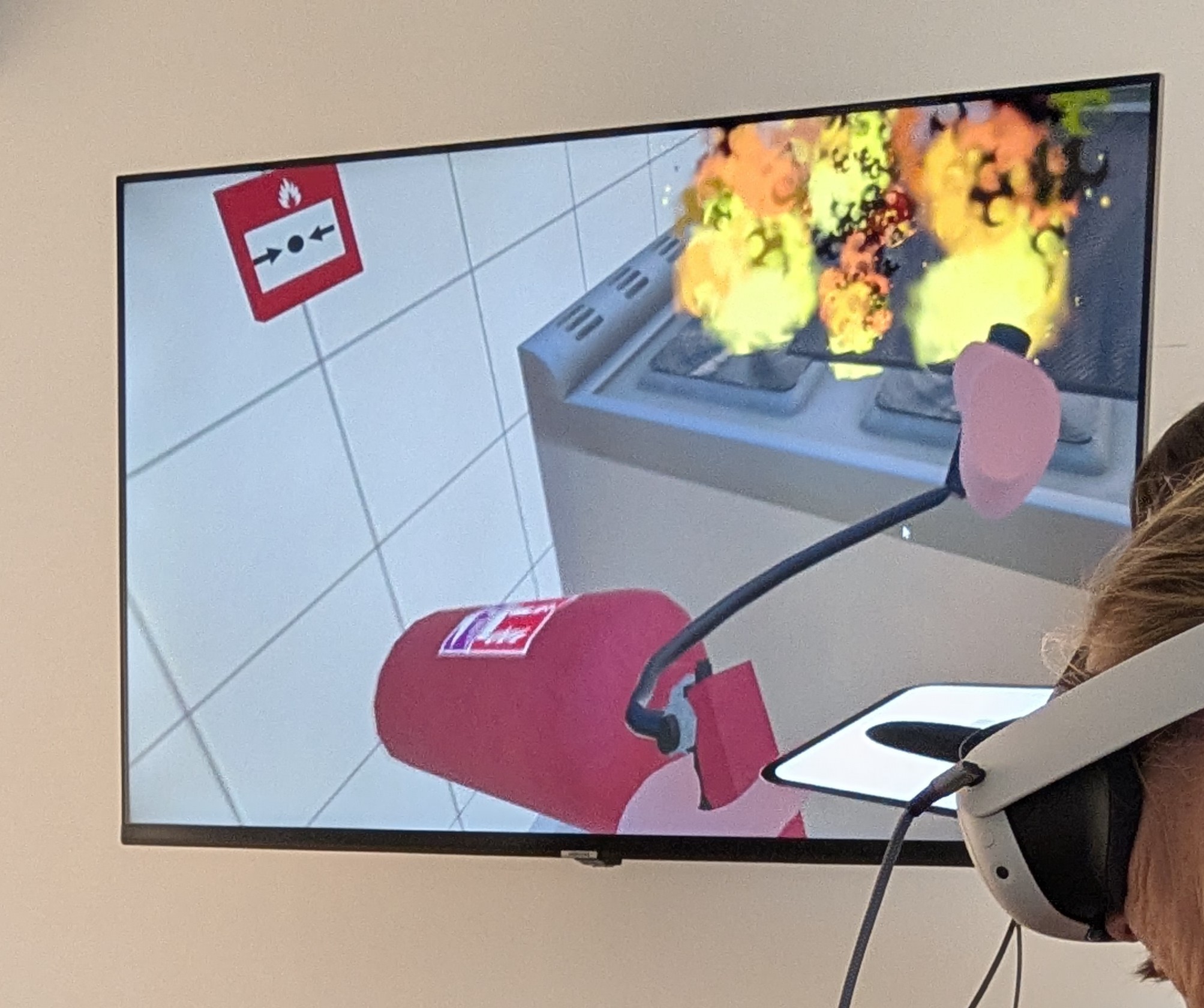 capsule de réalité virtuelle pour simulation d'un feu de cuisson